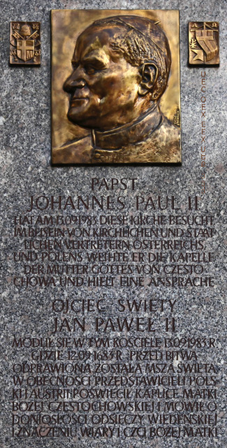 JPII plaque at Kahlenberg Kirche