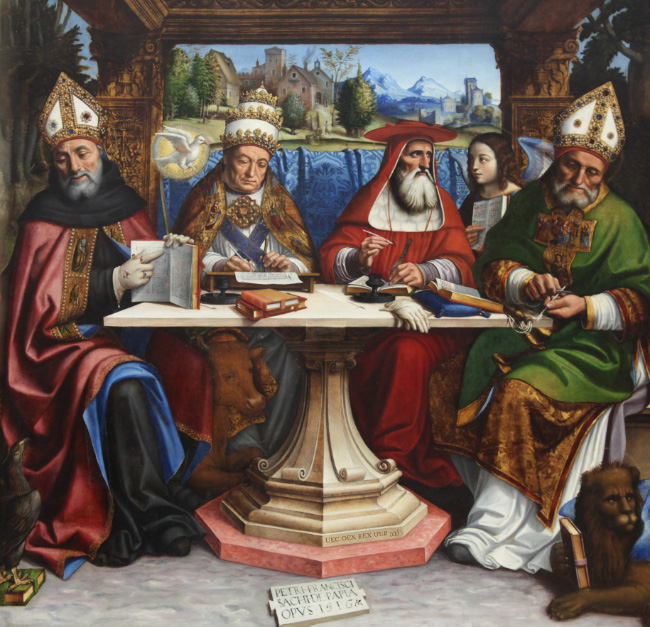 Four doctors of the Church (SS. Augustine, Gregory, Jerome, Ambrose)