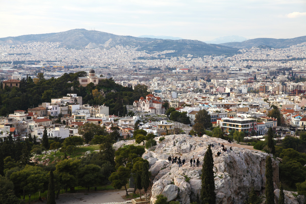The Ares Rock – the Areopagus in Athens; photo taken from the Acropolis by DOC on 9 January 2013