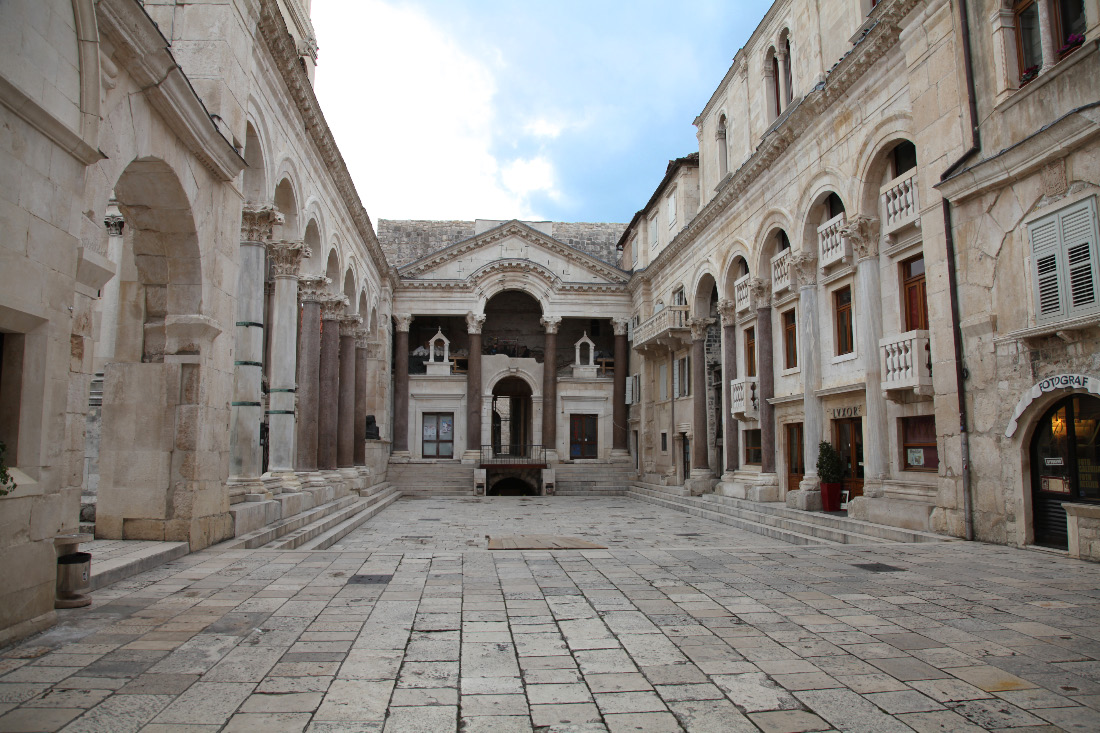 he Peristyle of Diocletian's Palace in Split