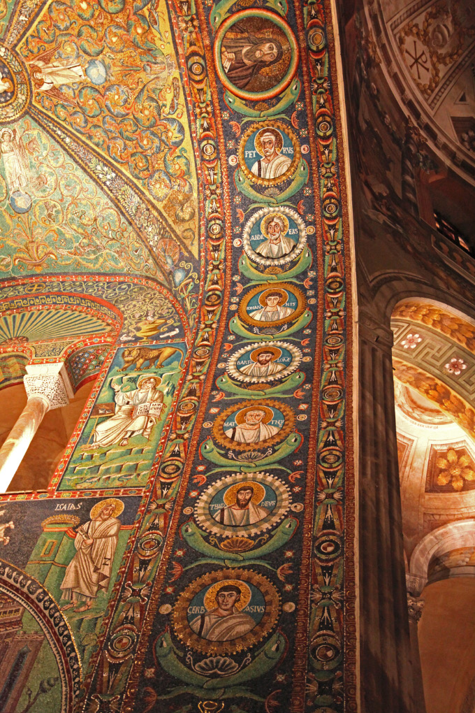 Ravenna  Basilica of San Vitale triumphal arch intrados Peter to Gervasius