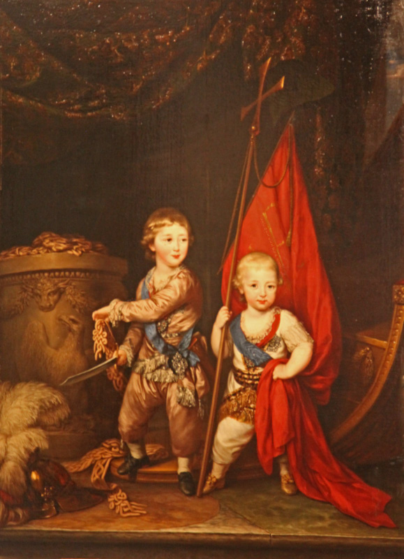 Portrait in the Hermitage of Grand Dukes Alexander Pavlovich and Constantine Pavlovich