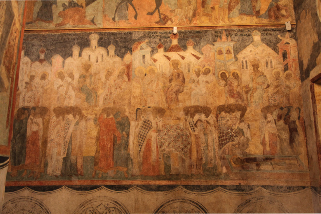 Frescos in the Transfiguration of the Savior Cathedral (built 1506-1516) within the Transfiguration of the Savior Monastery (founded XII century) in Yaroslavl