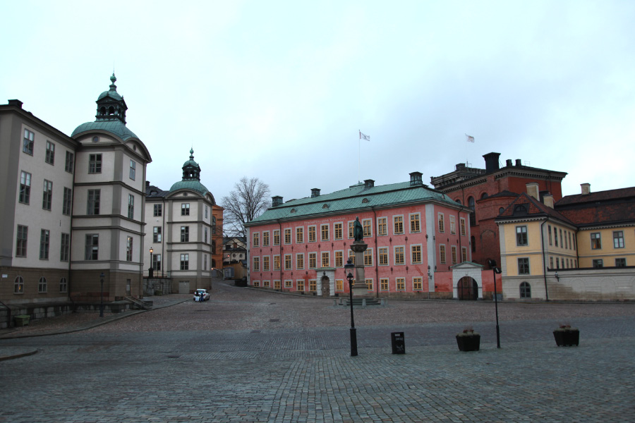 A piece of beautiful European Christendom on The Knights' Islet – Riddarholmen, view of Stenbock Palace and monument to Birger Jarl