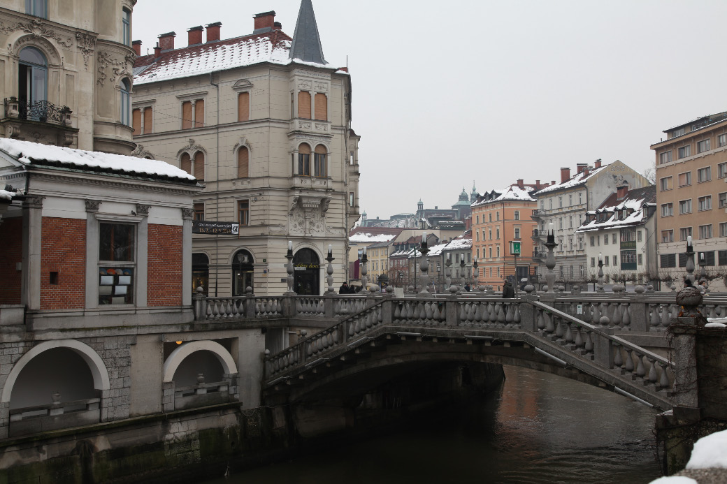 Tromostovje – Triple Bridge and the Ljubljanica River
