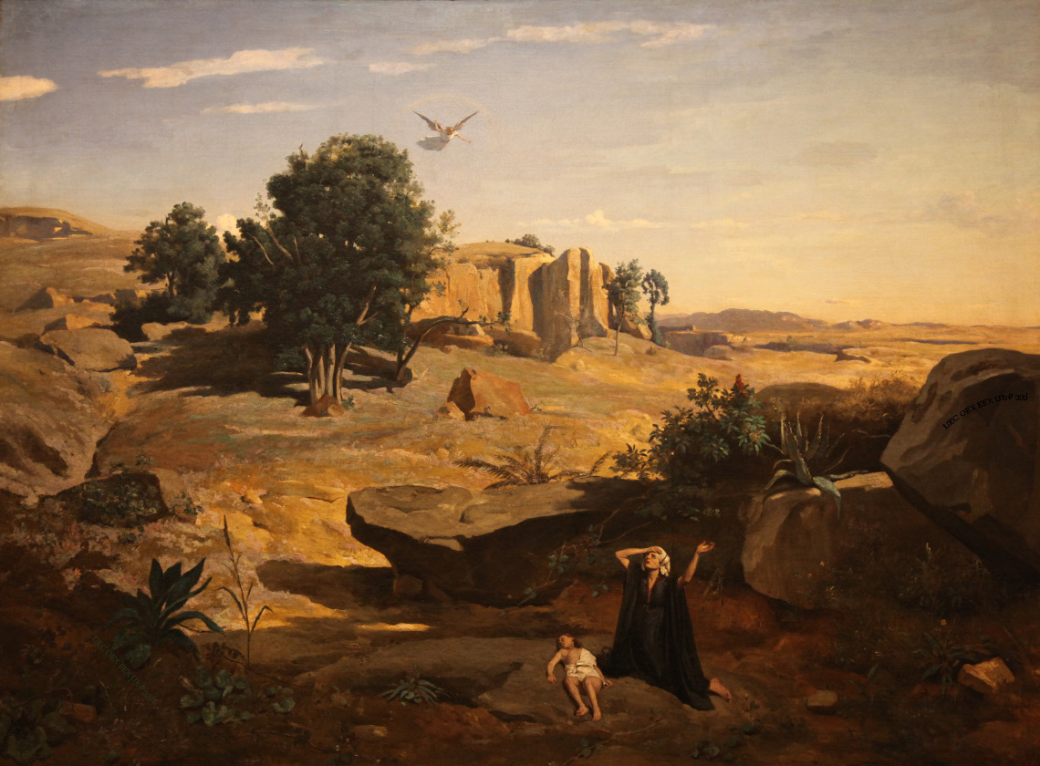 Hagar (and Ishmael) in the Wilderness, by Camille Corot