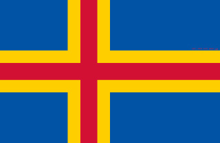 Åland – Ahvenanmaa – Åland Islands flag with Christian Nordic Cross