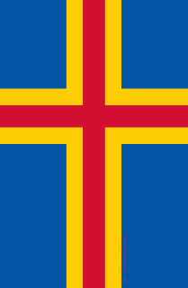 Swedish Åland – Ahvenanmaa – Åland Islands in Finland flag with Christian Nordic Cross